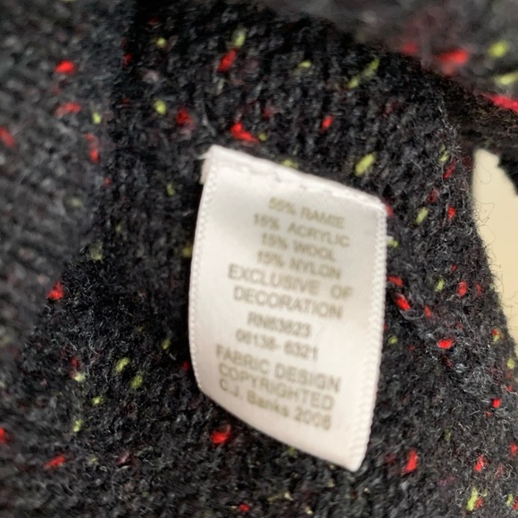 Christopher & Banks Cardigan Sweater Multicolor Hand Embroidered Swirls. - Picture 7 of 8